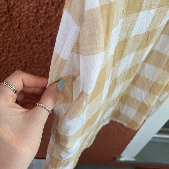 Who What Wear Women’s Gingham Dress Tan &White Checkered. Size Large - Picture 4 of 8